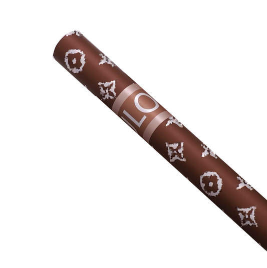 L V love Luxury Brand Flower Wrapping Paper - Brown