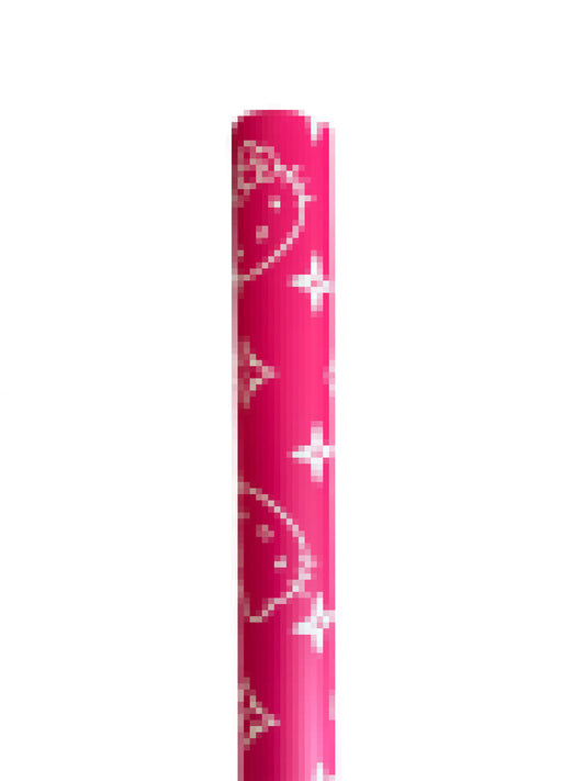 L V Hello Cat Flower Wrapping Paper - Hot Pink
