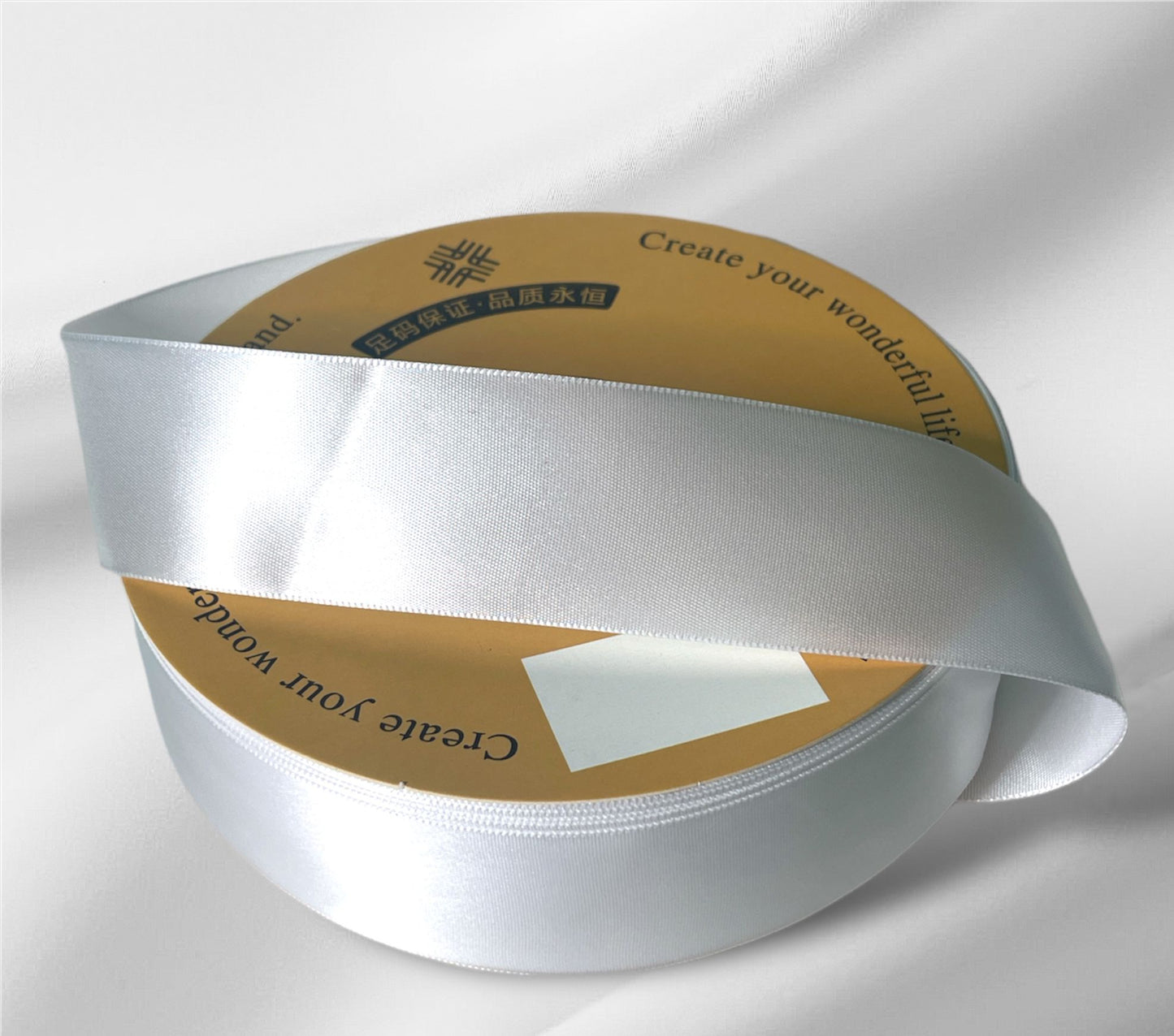 1.5" Single Face Ribbon - White